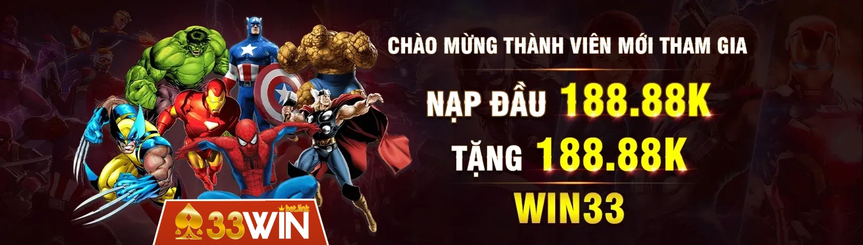 nhà cái 33win nạp đầu tặng 188.88k