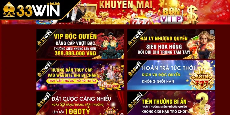 Cập nhật tin về khuyến mãi 33WIN