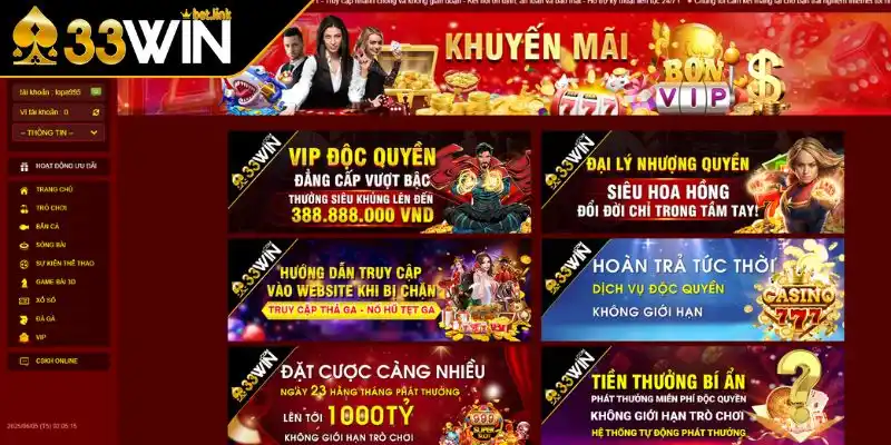 Điều kiện nhận ưu đãi 33WIN